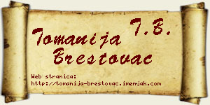 Tomanija Brestovac vizit kartica